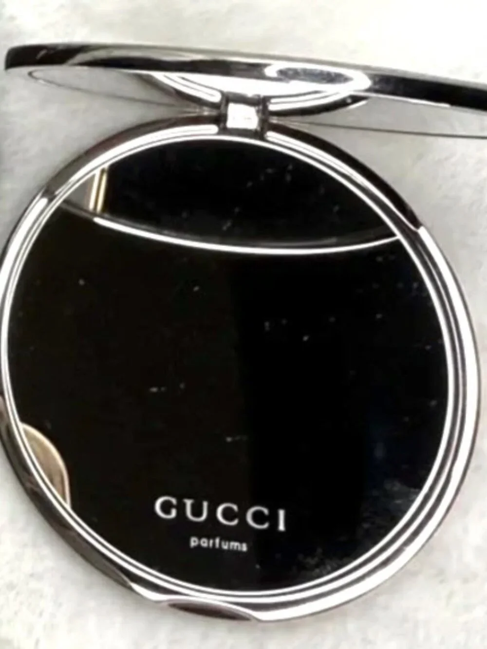 Gucci Floral Silver Compact Mirror with Multicolor Box